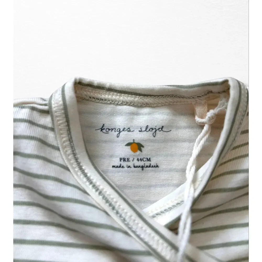 NWT Konges Sløjd Preemie Organic Coverall in Tea Stripe